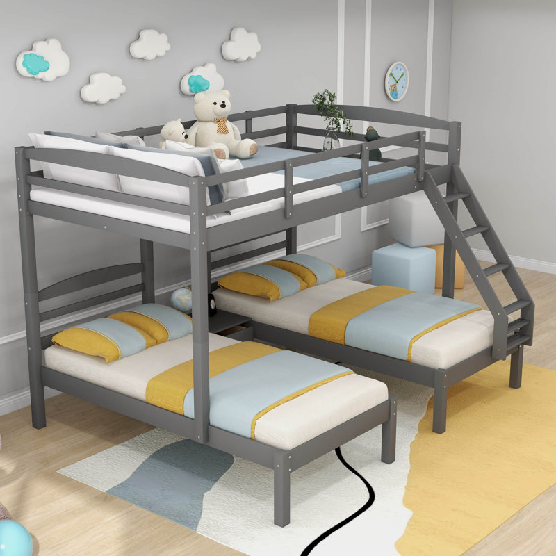 Harriet Bee Deshelia Full Over Twin Triple / Quad Bunk Bed by Harriet